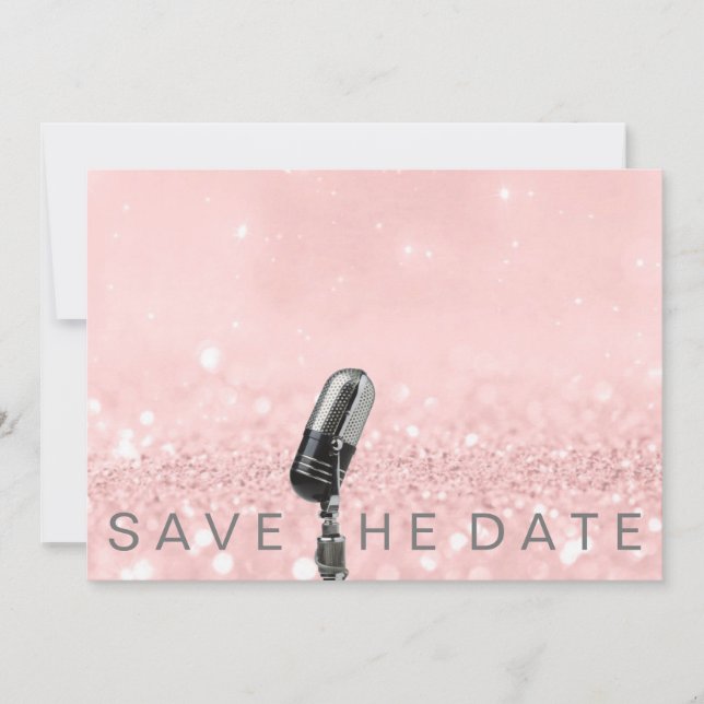 Save The Date Enregistrer la date Parties scintillant rose rose  (Devant)
