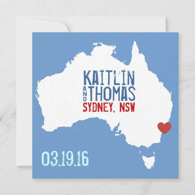 Save The Date Enregistrer la date - Personnalisable - Australie (Devant)