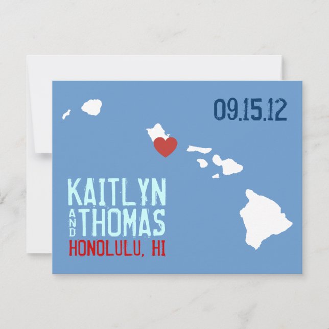 Save The Date Enregistrer la date - Personnalisable - Hawaii (Devant)