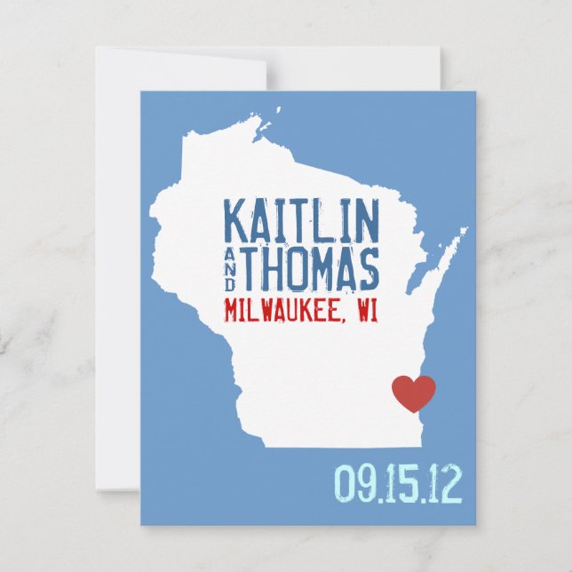 Save The Date Enregistrer la date - Personnalisable - Wisconsin (Devant)