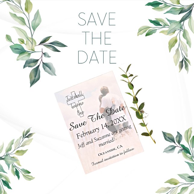 Save The Date Enregistrer la date Photo Christian Mariage Faire- (Créateur téléchargé)