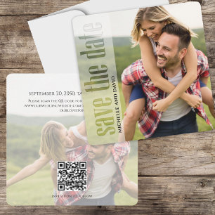 Save The Date Enregistrer la date Photo QR Code Typographie mode