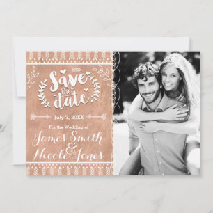 Save The Date Enregistrer la date Photo Rustique Glam Rose Or