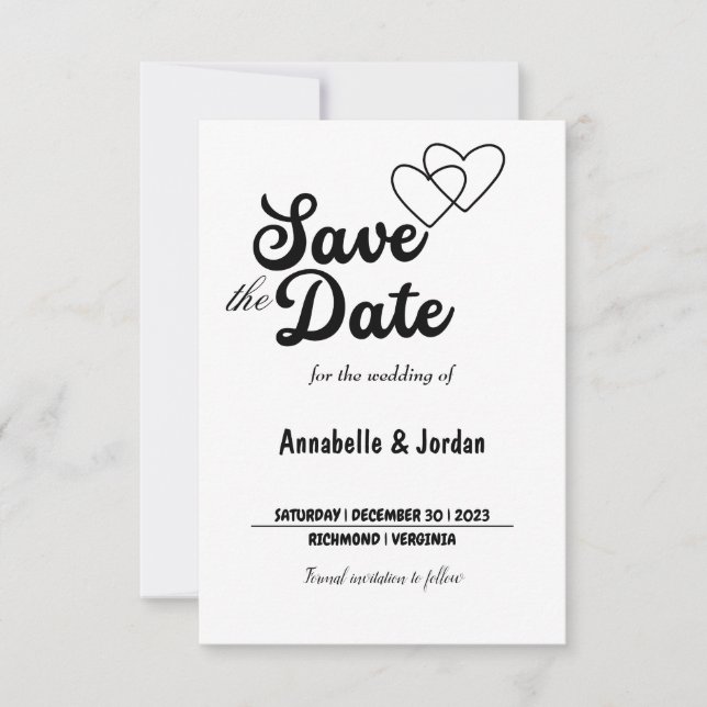 Save The Date Enregistrer la date pour le mariage (Devant)