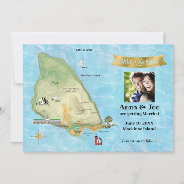 Save The Date Enregistrer la date pour l'île Mackinac (Devant)