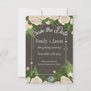Save The Date Enregistrer la date Romantic Rustic Rose thème Mar