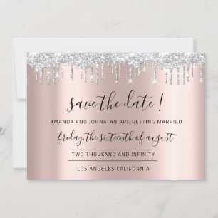 Save The Date Enregistrer la date Rose noir gris argenté gris gr