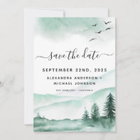 Enregistrer la date Rustic Forest Watercolor Moder