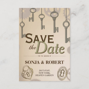 Save The Date Enregistrer la date - Steampunk Gears and Keys