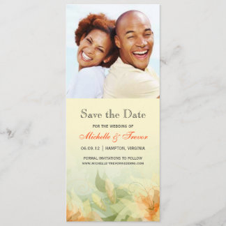 Save The Date Enregistrer la date - Tangerine jaune photo floral