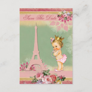 Save The Date Enregistrer La Date Tour Eiffel Baby shower Prince