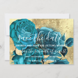 Save The Date Enregistrer La Date Turquoise Couronne Bleue Wreat