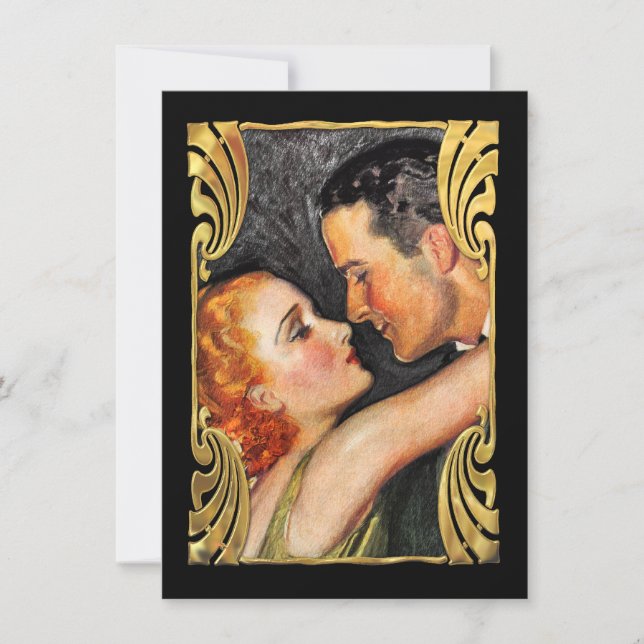 Save The Date Enregistrer la date Vintage Couple Black (Devant)
