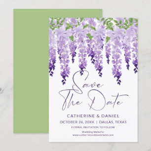 Save The Date Enregistrer la date Watercolor Wisteria Lilac Mari