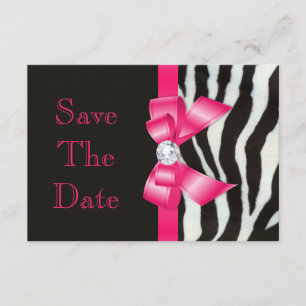 Save The Date Enregistrer le Baby shower de date Zebra Hot Pink 