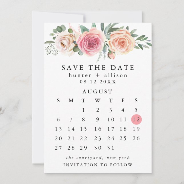 Save The Date Enregistrer Le Calendrier Date (Devant)