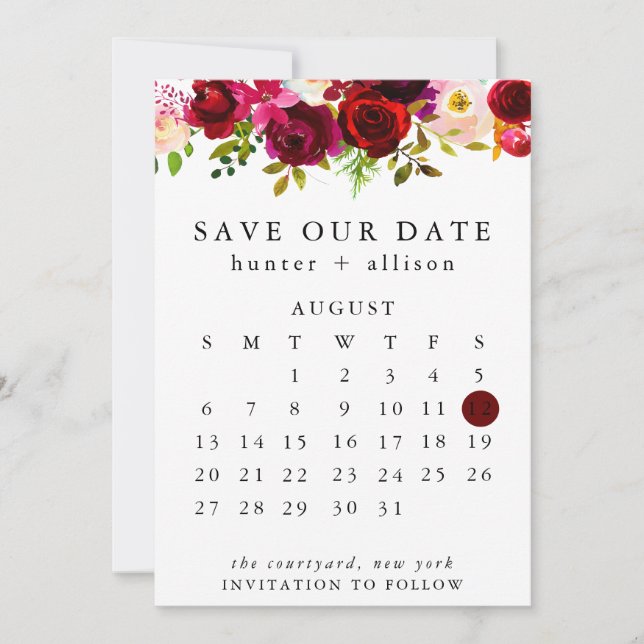 Save The Date Enregistrer Le Calendrier Date (Devant)