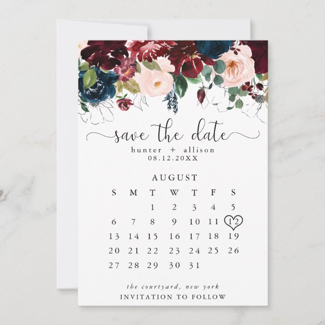 Save The Date Enregistrer Le Calendrier Date (Devant)
