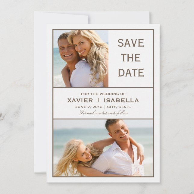 Save The Date Enregistrer Le Collage De Date | BLANCHE (Devant)