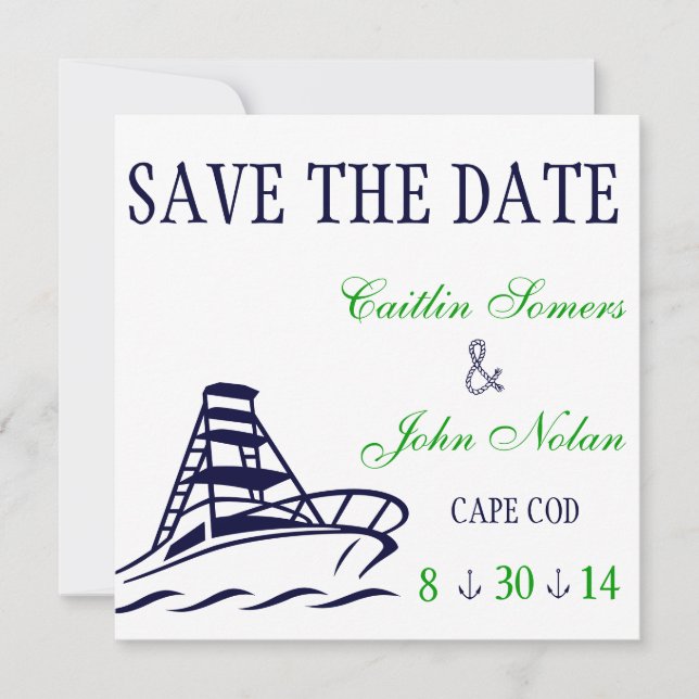 Save The Date Enregistrer le Mariage de date nautique (Devant)