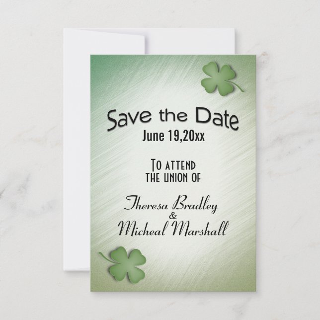 Save The Date Enregistrer le Mariage de rêve irlandais Date (Devant)