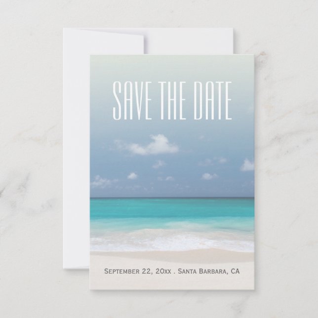 Save The Date Enregistrer le Mariage personnalisé Date Beach (Devant)