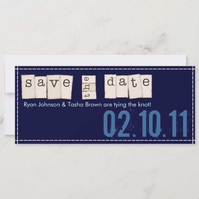 Save The Date Enregistrer les annonces de date {Navy Blue} (Devant)