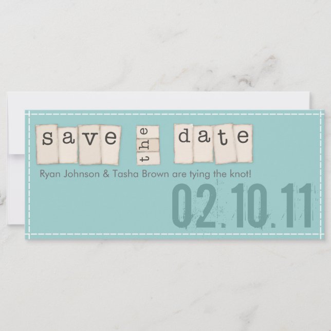 Save The Date Enregistrer les annonces de date {Turquoise Blue} (Devant)