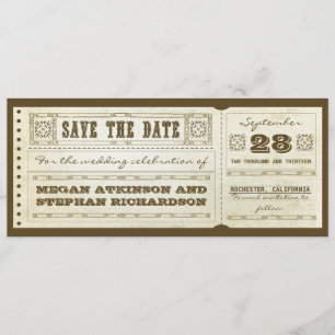 Save The Date enregistrer les billets de mariage date vintage
