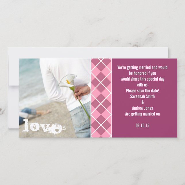 Save The Date Enregistrer les photos Fiançailles date (Devant)