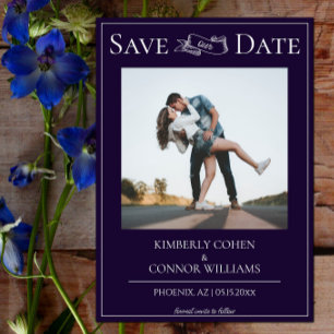 Save The Date Enregistrez la date de photo moderne violet