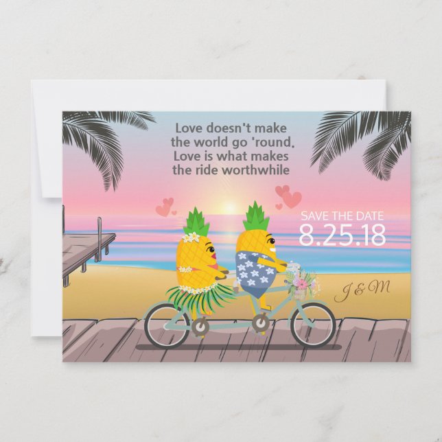 Save The Date Enregistrez la Date Pineapple Ludique (Devant)