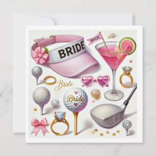 Save The Date Enterrement de vie de jeune fille Golf avec une ba