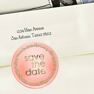 Save the Date Envelope Seal Gold