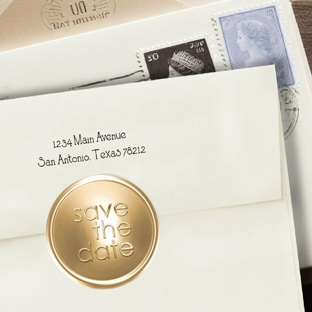 Save the Date Envelope Seal Gold (Creator Uploaded)