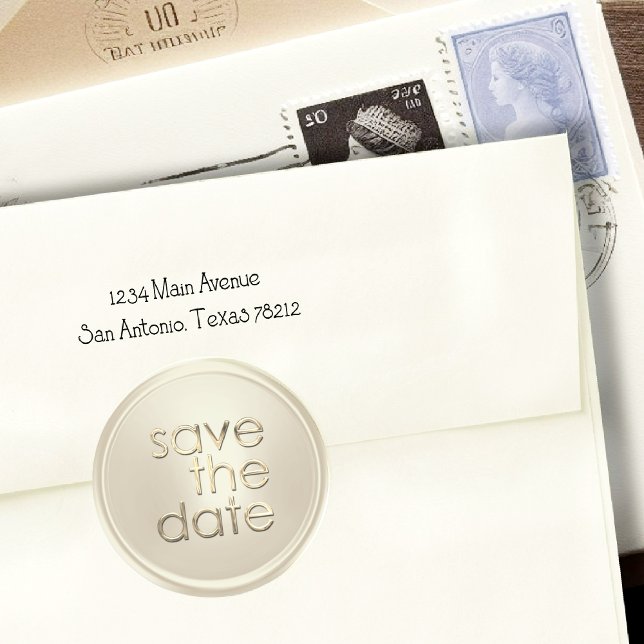 Save the Date Envelope Seal Off White Gold (Creator Uploaded)