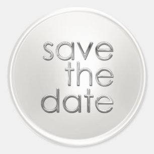 Save the Date Envelope Seal White Pearl