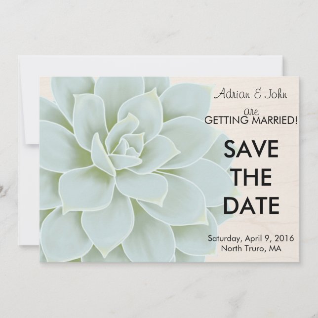 Save The Date Épais Succulent Enregistrer la Date (Devant)