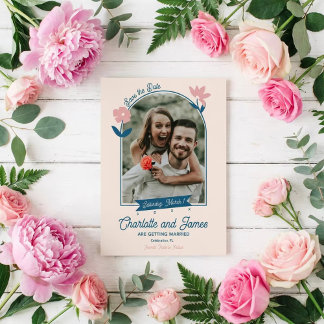Save The Date Épargnez la date des pétales pastel de printemps
