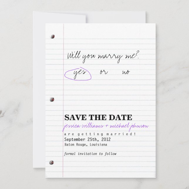 Save The Date Épouses du lycée Enregistrer la date (Devant)