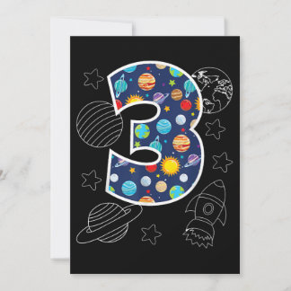 Save The Date Espace extra-atmosphérique 3 ans 3ème anniversaire