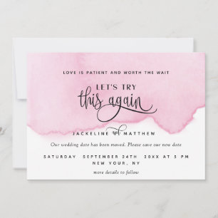Save The Date Essayons de nouveau, Aquarelle rose violet
