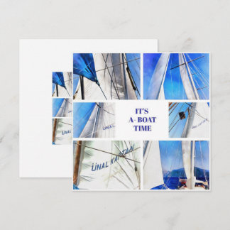 Save The Date Est Un Bateau Fun Pun Artistique Voiles Blanches