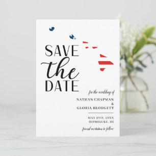 Save The Date État patriotique américain d'Hawaii Destination We