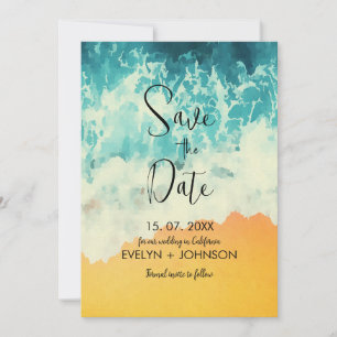 Save The Date Eté Moderne Ocean Beach Mariage Économisez La Date