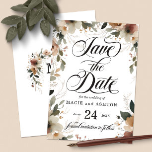 Save The Date Ethereal Elegance Cottagecore Floral Mariage