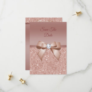 Save The Date Étincelles & Glamor, Rose Gold Birthday Party
