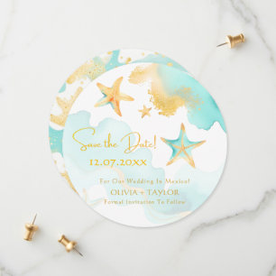 Save The Date Étoile de mer aquatique mariage nautique sur la pl