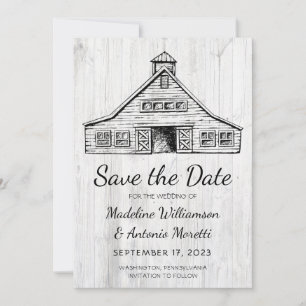 Save The Date Étoile rustique Bois simple 