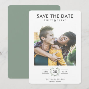 Save The Date Eucalypse d'aquarelle LGBTQ Enregistrer la date av